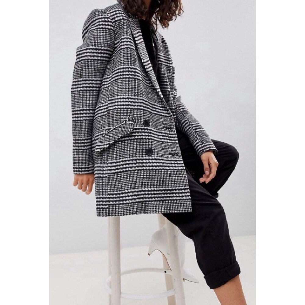 ASOS DESIGN “slim” coat in check